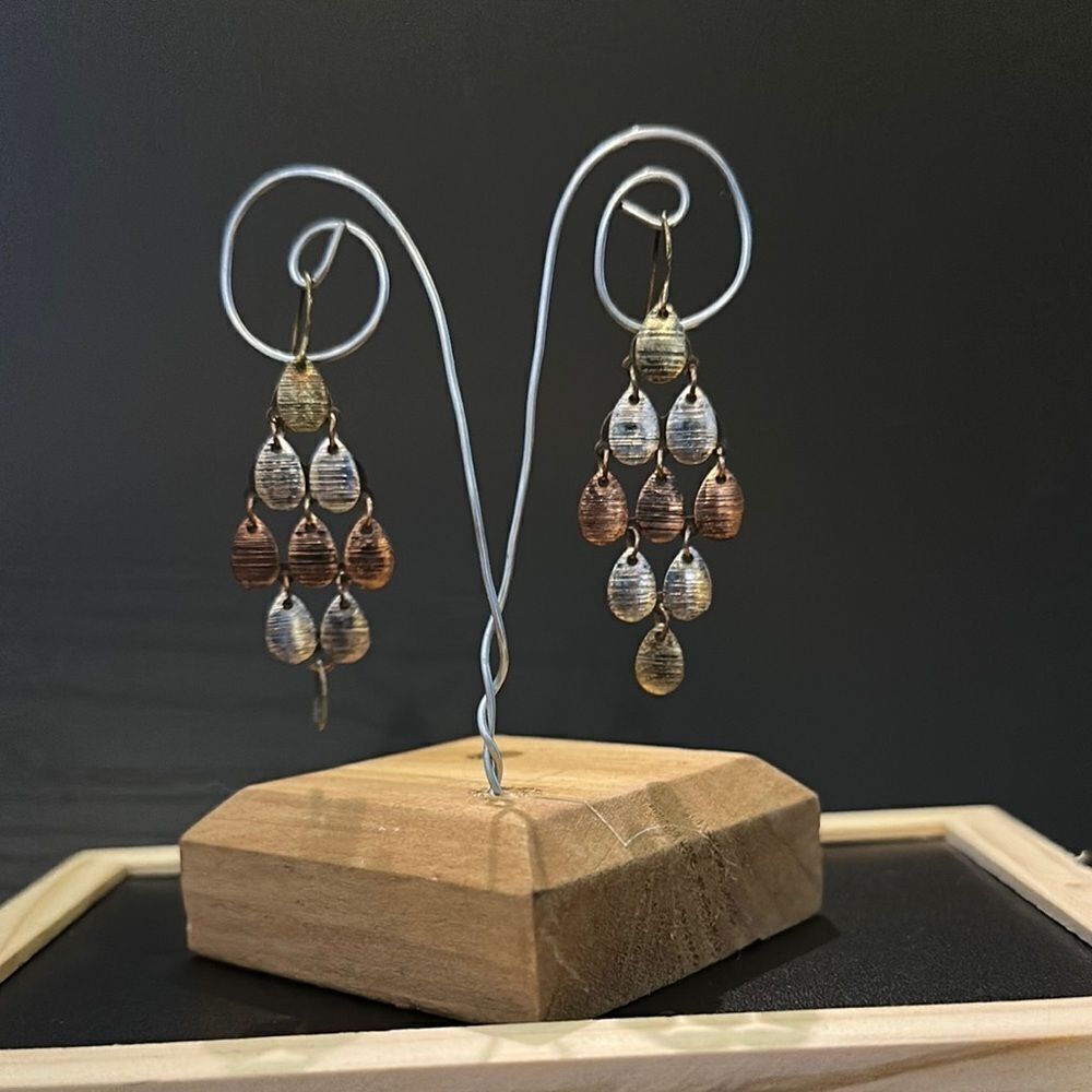 Elegant Mixed Metal Teardrop Earrings
